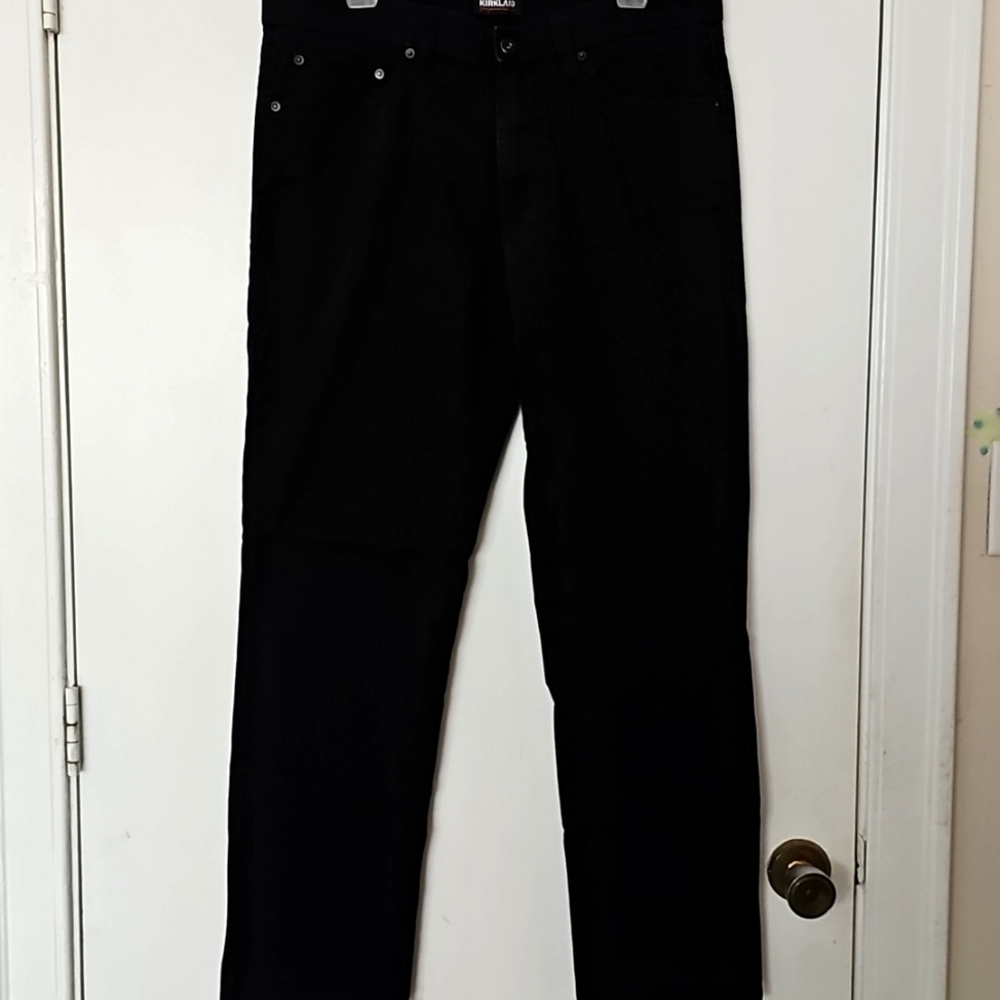 BNWOT Kirkland Black Brushed Cotton Pants 34 x 32